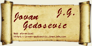 Jovan Gedošević vizit kartica